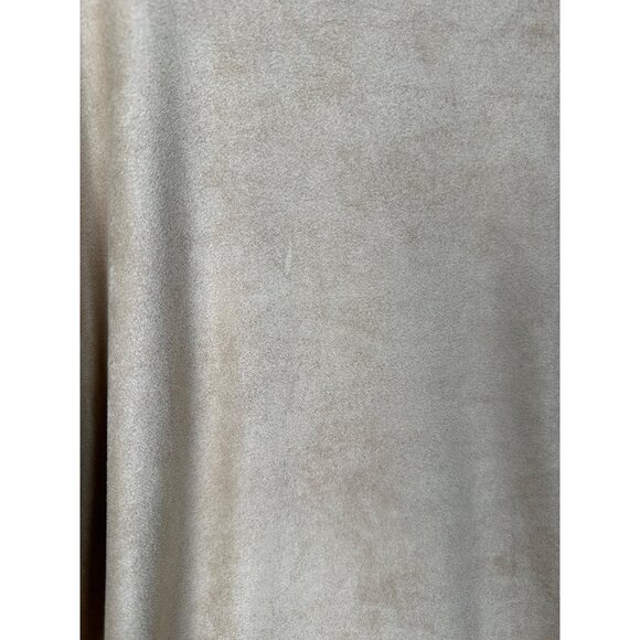 Chicos Faux Suede Tunic Top Size 2/L/12 Tan 3/4 Sleeve Western Cowgirl Country - Picture 10 of 12
